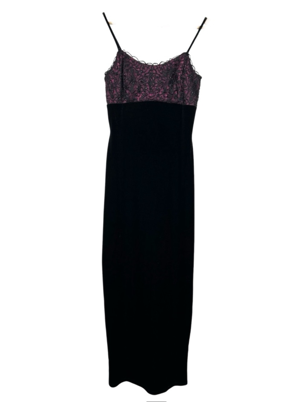 JESSICA MCCLINTOCK Gunne Sax Vintage Black Velvet Maxi Dress, Size 5